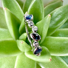 Load image into Gallery viewer, 9ct White Gold Sapphire & Diamond Staggered Ring