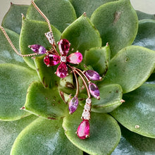 Load image into Gallery viewer, Preloved 18ct Rose Gold Tourmaline & Diamond Necklace