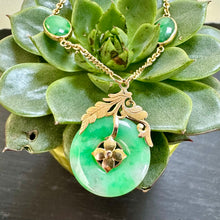 Load image into Gallery viewer, Preloved 22ct & 9ct Yellow Gold Jade Necklace