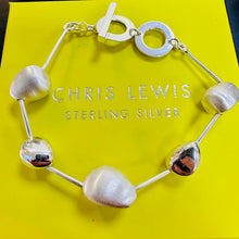 Load image into Gallery viewer, Sterling Silver Pebble Bracelet, Satin & Polished Chris Lewis