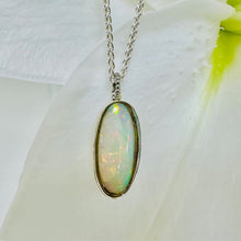 Load image into Gallery viewer, 9ct White Gold White Opal Pendant