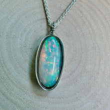 Load image into Gallery viewer, 9ct White Gold White Opal Pendant