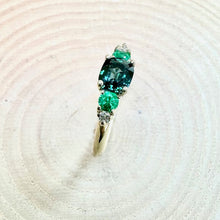 Load image into Gallery viewer, 9ct Gold Spinel, Emerald & Diamond Ring