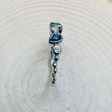 Load image into Gallery viewer, 9ct White Gold Sapphire & Diamond Staggered Ring