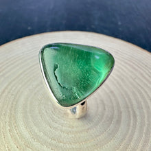 Load image into Gallery viewer, Silver Triangle Sea Glass Ring
