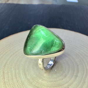 Silver Triangle Sea Glass Ring