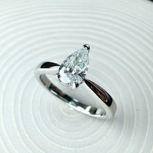 Load image into Gallery viewer, Preloved Platinum 0.50ct Pear-Shaped Diamond Ring