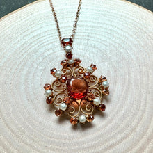 Load image into Gallery viewer, Antique Georgian 15ct Yellow Gold Hessonite Garnet and Pearl Pendant
