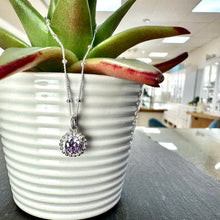 Load image into Gallery viewer, Sterling Silver Dotty Lavender CZ Pendant
