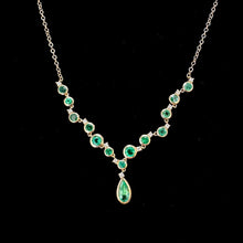 Load image into Gallery viewer, 18ct Gold Emerald & Diamond Necklace