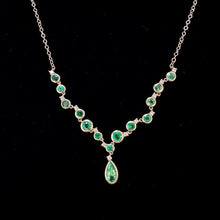 Load image into Gallery viewer, 18ct Gold Emerald & Diamond Necklace