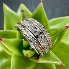 Load image into Gallery viewer, Preloved 18ct White Gold Three Row Channel Set Ring