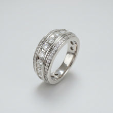 Load image into Gallery viewer, Preloved 18ct White Gold Three Row Channel Set Ring