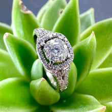 Load image into Gallery viewer, Preloved 9ct White Gold 1ct Diamond Halo Ring