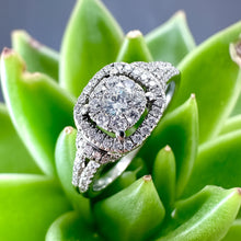 Load image into Gallery viewer, Preloved 9ct White Gold 1ct Diamond Halo Ring