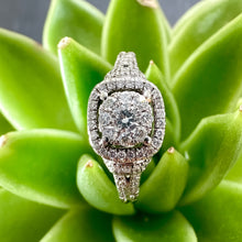 Load image into Gallery viewer, Preloved 9ct White Gold 1ct Diamond Halo Ring