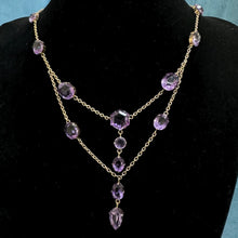 Load image into Gallery viewer, Pre-loved Edwardian Amethyst “swag” Style 9ct Rose Gold Necklace