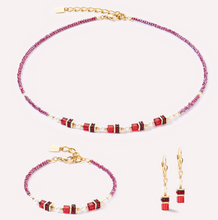 Load image into Gallery viewer, Coeur De Lion Sparkling Princess Drops Gold-Red