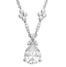 Load image into Gallery viewer, Sterling Silver & Cubic Zirconia Drop Necklace