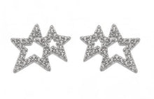 Load image into Gallery viewer, Sterling Silver Shimmer Star Stud Earrings