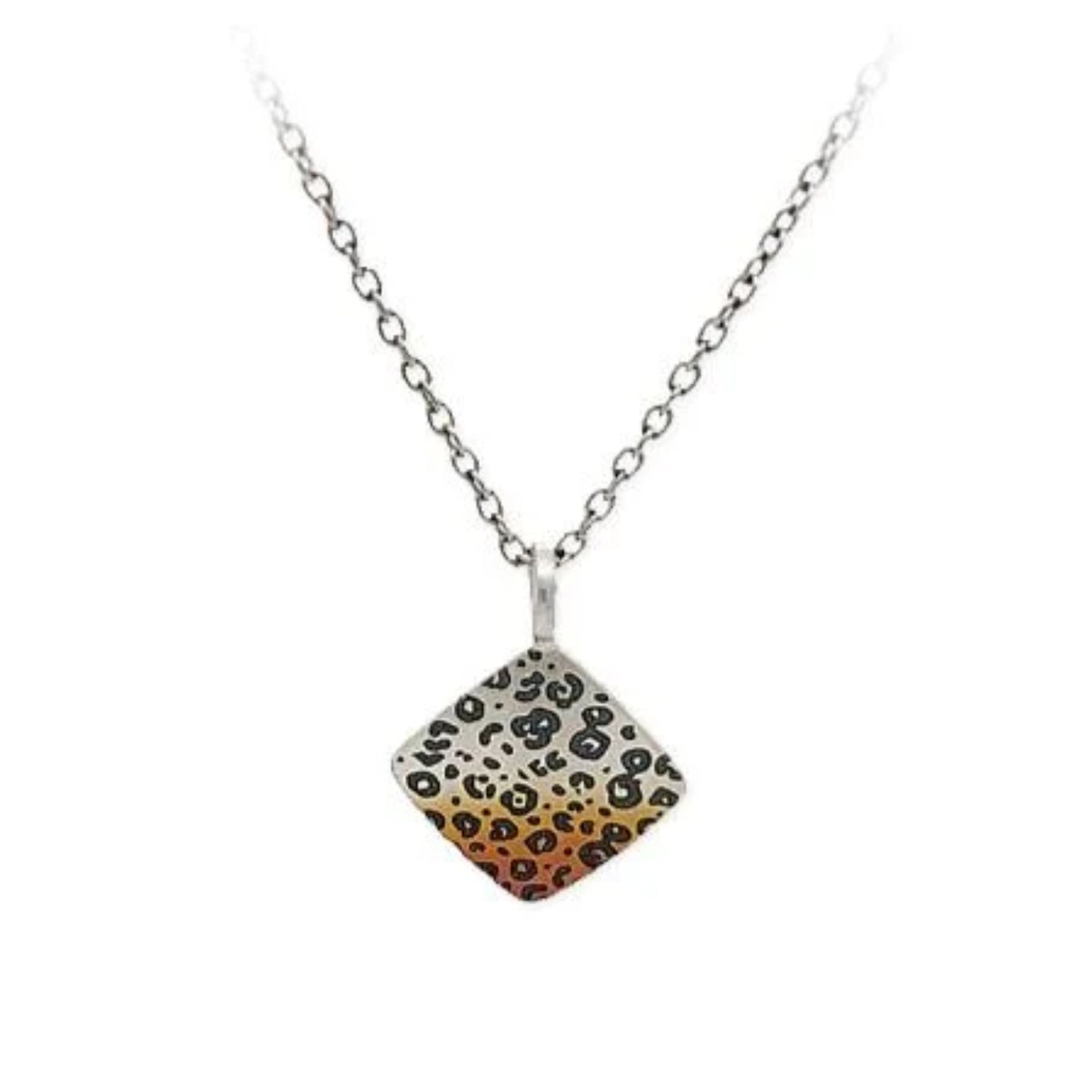 Titanium Leopard Print Diamond Pendant