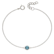 Load image into Gallery viewer, March Aquamarine Crystal Birthstone Bracelet
