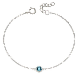 March Aquamarine Crystal Birthstone Bracelet