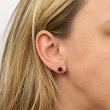 Load image into Gallery viewer, Sterling Silver Gold Plated January Crystal Birthstone Earrings