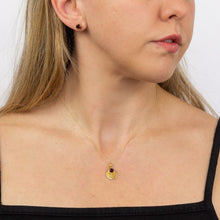 Load image into Gallery viewer, Sterling Silver Gold Plated January Crystal Birthstone Earrings