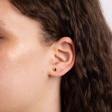 Load image into Gallery viewer, July Pink Quartz Gold-Plated Birthstone Studs