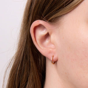 Sterling Silver Amethyst Thin Hoop Earrings