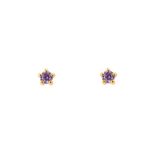 Load image into Gallery viewer, Sterling Silver Amethyst Cubic Zirconia Studs
