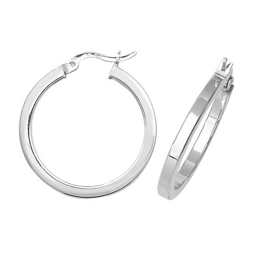 Sterling Silver 25mm Square Wire Hoops