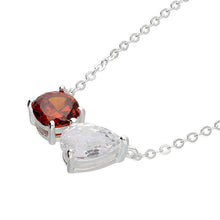 Load image into Gallery viewer, Sterling Silver Red & White Cubic Zirconia Necklace