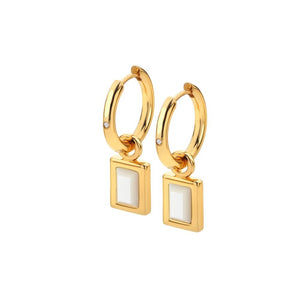 HDXGEM Rectangle Earrings - Mother Of Pearl