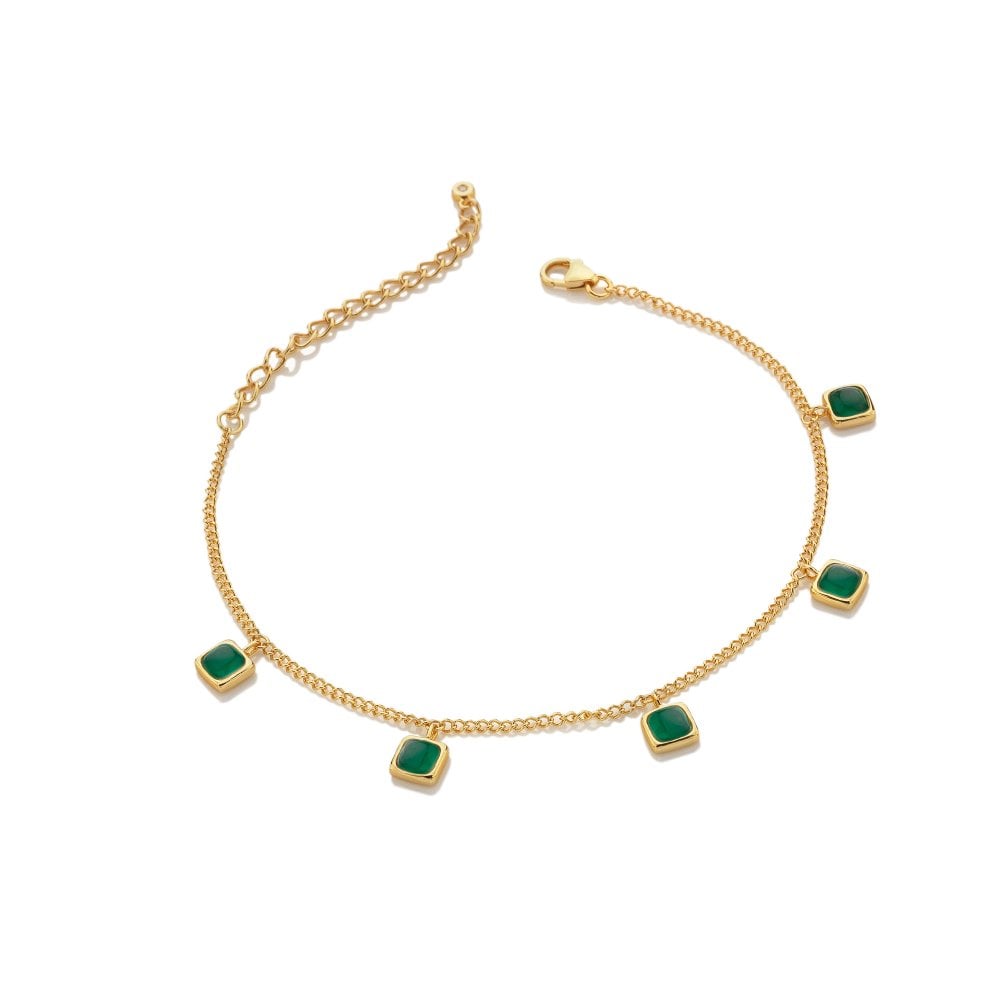 HDXGEM Square Bracelet - Green Agate