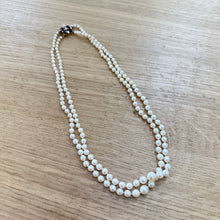 Load image into Gallery viewer, Preloved Graduated Pearl and Garnet Necklace
