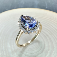 Load image into Gallery viewer, Preloved 9ct Yellow Gold Tanzanite and Diamond Ring