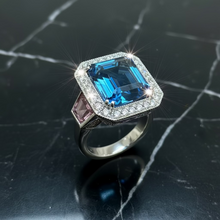 Load image into Gallery viewer, Preloved Platinum Tanzanite, Pink Sapphire and Diamond Ring