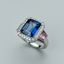 Load image into Gallery viewer, Preloved Platinum Tanzanite, Pink Sapphire and Diamond Ring