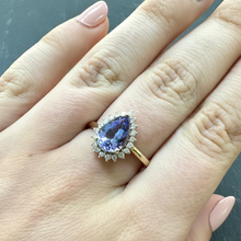 Load image into Gallery viewer, Preloved 9ct Yellow Gold Tanzanite and Diamond Ring