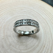 Load image into Gallery viewer, Platinum Double Row Channel Set Diamond Ring
