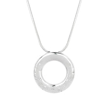 Load image into Gallery viewer, Sterling Silver Starry Night Hoop Pendant and Chain with Cubic Zirconia
