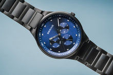 Load image into Gallery viewer, Gents Bering Brushed Black Steel Watch, Sapphire Crystal Glass