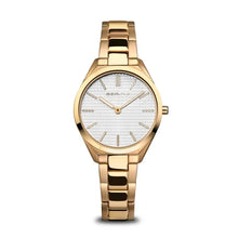 Load image into Gallery viewer, Ultra Slim Ladies Polished/Brushed Gold Bering Watch
