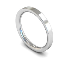 Load image into Gallery viewer, 3mm Flat Court Wedding Ring, White Gold, Yellow Gold, Rose Gold, Platinum