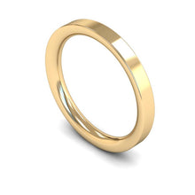 Load image into Gallery viewer, 3mm Flat Court Wedding Ring, White Gold, Yellow Gold, Rose Gold, Platinum