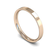 Load image into Gallery viewer, 3mm Flat Court Wedding Ring, White Gold, Yellow Gold, Rose Gold, Platinum