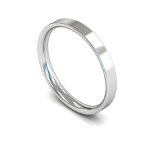 Load image into Gallery viewer, 3mm Flat Court Wedding Ring, White Gold, Yellow Gold, Rose Gold, Platinum