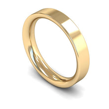 Load image into Gallery viewer, 4mm Flat Court Wedding Ring, Silver, White Gold, Yellow Gold, Rose Gold, Platinum